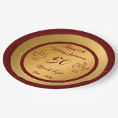 ハッカスタマイズプ金ゴールド50周年 ペーパープレート (アングル)