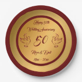 ハッカスタマイズプ金ゴールド50周年 ペーパープレート (正面)