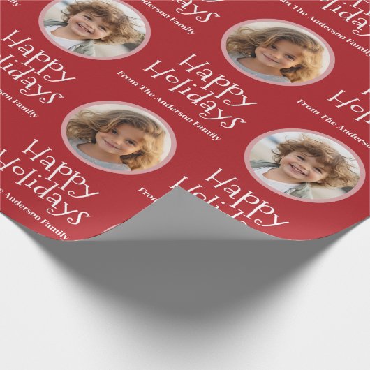 ハッカスタムプお洒落休日の写真 – 赤 ラッピングペーパー (角)