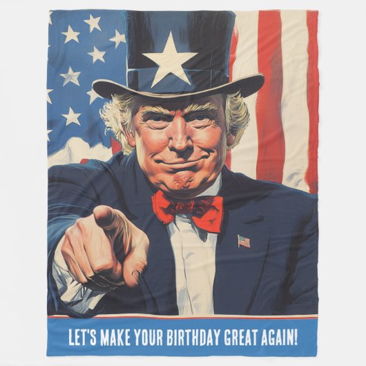 ハッカスタムプ50おもしろい誕生日向けトランプメッセージ フリースブランケット (正面)