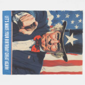 ハッカスタムプ50おもしろい誕生日向けトランプメッセージ フリースブランケット (正面(横))