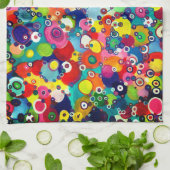 ハッカラフルピリトルサークルオリジナルのアートワーク キッチンタオル (折り畳み)