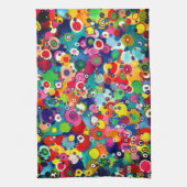 ハッカラフルピリトルサークルオリジナルのアートワーク キッチンタオル (縦)