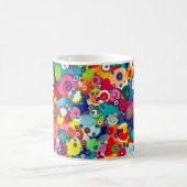 ハッカラフルピリトルサークルオリジナルのアートワーク コーヒーマグカップ (中央)