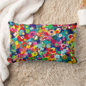 ハッカラフルピリトルサークルオリジナルのアートワーク ランバークッション (ブランケット)