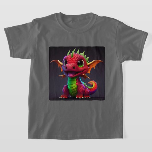 ハッカラフルピーベビードラゴンキッズ Tシャツ (レイダウン)