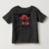 ハッカラフルピーベビードラゴンサイズ2T～6T トドラーTシャツ (正面)