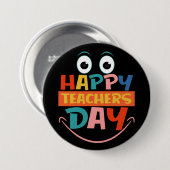 ハッカラフルピー先生デーおもしろい顔ピンバック 缶バッジ (正面&裏面)