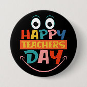 ハッカラフルピー先生デーおもしろい顔ピンバック 缶バッジ (正面)