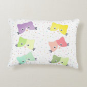 ハッカラフルピー子猫の柄 アクセントクッション (裏面)