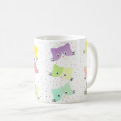 ハッカラフルピー子猫の柄 コーヒーマグカップ (正面右)