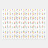 ハッカラフルピー子猫の柄 ラッピングペーパーシート (正面3)