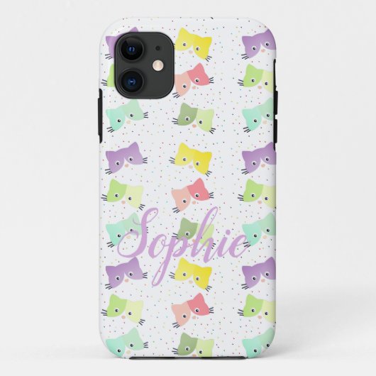 ハッカラフルピー子猫の柄 Case-Mate iPhoneケース (裏面)