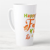 ハッカラフルピー秋Y'all with紅葉 カフェラテマグ (左アングル)