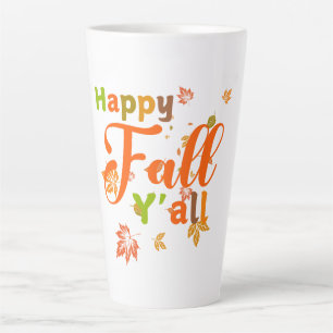 ハッカラフルピー秋Y'all with紅葉 カフェラテマグ