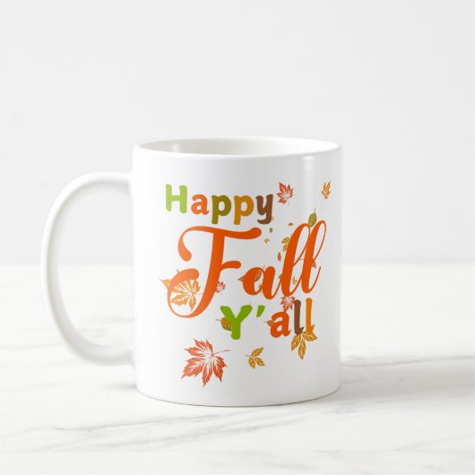 ハッカラフルピー秋Y'all with紅葉 コーヒーマグカップ (左)