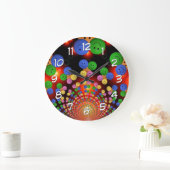 ハッカラフルピー顔スパイラルウォールクロック ラージ壁時計 (ホーム)
