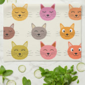 ハッカラフルプかわいいの猫パーソナライズされたたち キッチンタオル (折り畳み)
