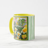 ハッカラフルプグッドモーニングフラワーコーヒーマグ マグカップ (正面左)