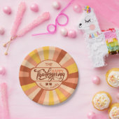 ハッカラフルプサンクスギビング秋ファミリーギャザリング ペーパープレート (パーティー)