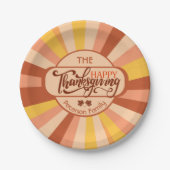 ハッカラフルプサンクスギビング秋ファミリーギャザリング ペーパープレート (正面)