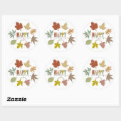 ハッカラフルプサンクスギビング紅葉ホリデイ ラウンドシール (シート)