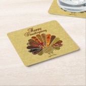 ハッカラフルプサンクスギビング スクエアペーパーコースター (アングル)