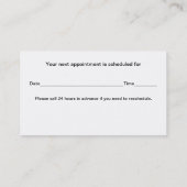 ハッカラフルプティースカスタム歯科の名刺 予約カード (裏面)