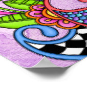 ハッカラフルプドードルデザイン ポスター (角)