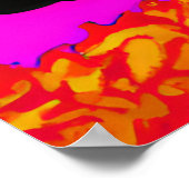 ハッカラフルプブラックプードルポートレートポスター ポスター (角)