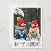 ハッカラフルプホリデーズカワイイレトロスターズフォト シーズンカード (正面)