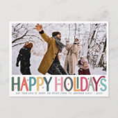 ハッカラフルプホリデーズカワイイレトロスターズフォト シーズンポストカード (正面)