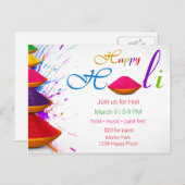 ハッカラフルプホリ粉絵を描招待状 ポストカード (正面/裏面)