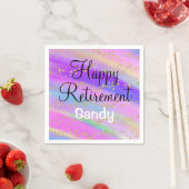 ハッカラフルプリタイアユニコーン金ゴールドグリッター スタンダードカクテルナプキン (インサイチュ)