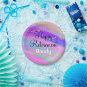 ハッカラフルプリタイアユニコーン金ゴールドグリッター ペーパープレート (パーティー)