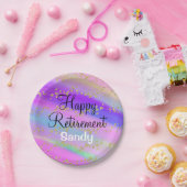 ハッカラフルプリタイアユニコーン金ゴールドグリッター ペーパープレート (パーティー)