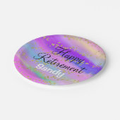 ハッカラフルプリタイアユニコーン金ゴールドグリッター ペーパープレート (アングル)