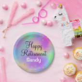 ハッカラフルプリタイアユニコーン金ゴールドグリッター ペーパープレート (パーティー)