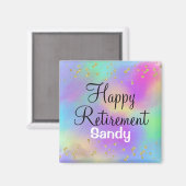 ハッカラフルプリタイアユニコーン金ゴールドグリッター マグネット (正面/裏面)