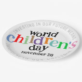 ハッカラフルプワールド・チルドレン・デー ペーパープレート (アングル)