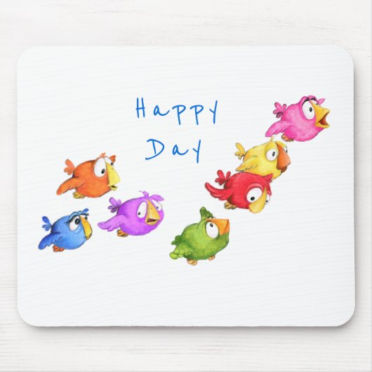ハッカラフルプ飛んでいる・バード・マウス・パッド マウスパッド (正面)