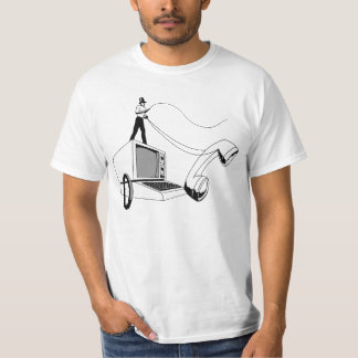 ハッカーの乗馬コンピュータ及び電話を打つこと Tシャツ