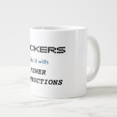 「ハッカーは指示を減らして行う」マグ ジャンボコーヒーマグカップ (正面右)