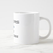 「ハッカーは指示を減らして行う」マグ ジャンボコーヒーマグカップ (右)