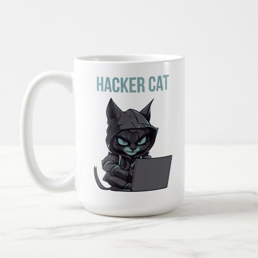 ハッカーキャット コーヒーマグカップ (左)
