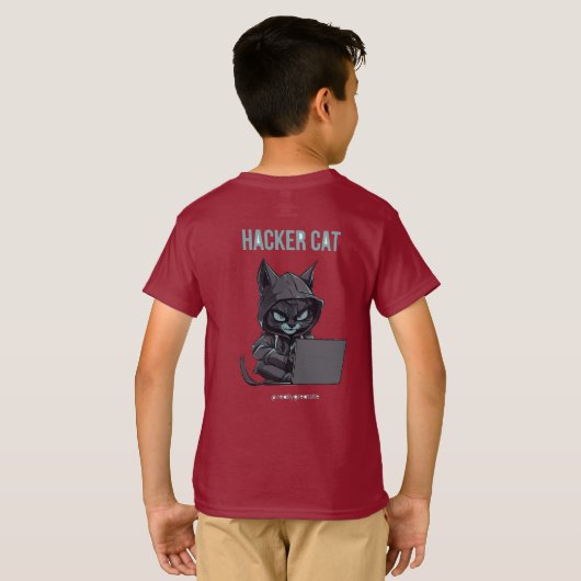ハッカーキャットTシャツ Tシャツ (裏面フル)