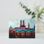 ハッカーブリッジ付きミュンヘン中央駅 ポストカード (スタンド正面)