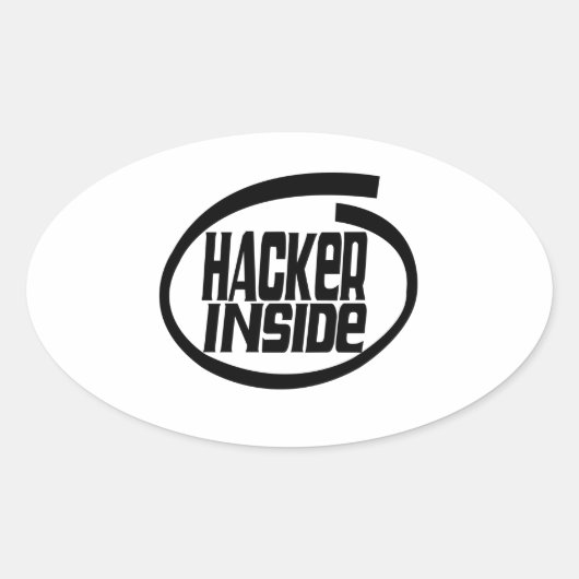 ハッカー内部 楕円形シール (正面)