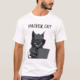 ハッカー猫デザイン Tシャツ
