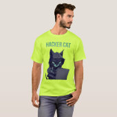 「ハッカー猫：コードウィスパーラーT型」 Tシャツ (正面フル)